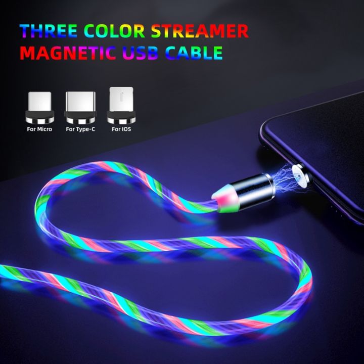 Kabel Data Magnet In Micro USB Type C USB C Lampu LED A