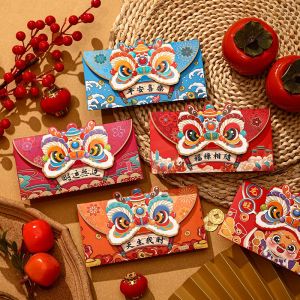 ✨NEW 4/6PCS 2026 CNY Angpao New Year Red Packet Luck Money Bag Angpau Year of Dragon Chinese Style Envelopes Decor For New Year Blessing
