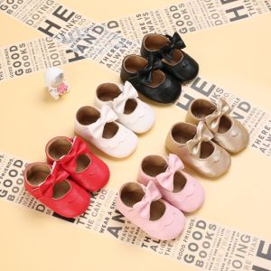 Antislip Rubber sole baby shoes girls princess shoes for Christening white baptismal prewalker 0-18Month