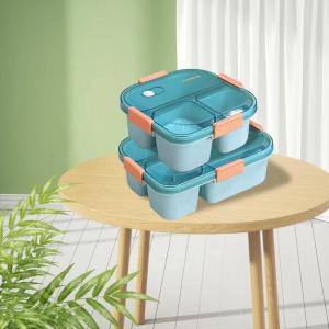 Kotak Makan Plastik Anti Campur Lunch Box 3 Sekat Tempat Bento Box 4 Grid Tempat Bekal Makan Siang