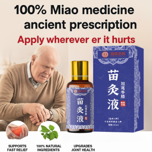 Herbal Massage Oil with Moxibustion Liquid Roll On Penetrating Joint Pain Relief for Neck Shoulder Back Leg Miao Herbal Oil Massage Liquid Roll On Pain Relief