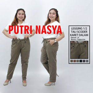 Celana jumbo legging 1/2 tali scoder karet / celana big size / celana formal jumbo / celana wanita jumbo / celana bahan jumbo wanita / celana kerja jumbo wanita