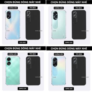 Ốp lưng TPU đen OPPO A18 /A38 /A58 /A78 /A98 cạnh vuông bảo vệ máy toàn diện-Cool Case