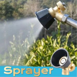 Adjustable Water Nozzle Sprayer Garden Sprinkler Head Copper Black Windproof Spray Cyclone Nozzle