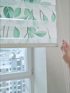 Blockout Curtain Blind Window Blinds Roller Block Out Blinds For Window Soft Sheer Curtain Double Layer Curtain Printed Kitchen Waterproof Privacy Curtain Living Room Roller Blind