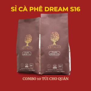 Cà phê sỉ giá tốt / Quán cà phê – Dream S16 – Set 10 túi 5kg – REAL BEAN COFFEE