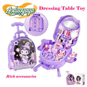 Aoduoyaya 4 in 1 Dreamy Princess Dressing Table Toy Set 33PCS Accessories Pretend Play Makeup Suitcase Girls Gift