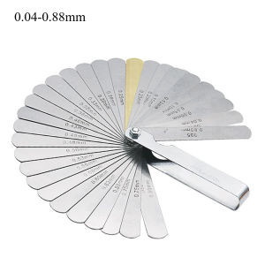 32pcs Gap Thickness Gauge Stainless Steel Feeler Gauge 0.04mm-0.88mm Metric Thickness Gage Set