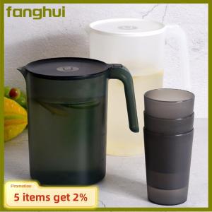 fanghui เหยือกน้ำพลาสติกขวดน้ำเย็นและถ้วยชุดเหยือกน้ำความจุขนาดใหญ่สำหรับบ้าน