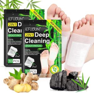 20PCS Upgrade Foot Pads 2-in-1 Natural Bamboo Vinegar Ginger Powder Foot Pads