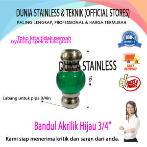 Bandul Akrilik Hijau 3/4in aksesoris stainless steel