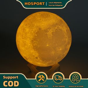 【HOSPORT】 110V-220V Bedroom Closet Moon Lamp LED Night Lights USB Wardrobe Desktop Bedroom Touch Sensor for College Dormitory
