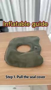 Inflatable Lift Donut Pillow - Hemorrhoid Pillow for Tailbone Back Pain Bed Sore - Coccyx Cushion for Sciatica Postoperative - Portable Travel Pillow for Wheelchairs Office Chair(Gray