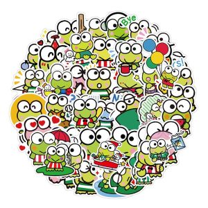 50 miếng dán Sanrio Kerokero Keroppi bút bi ếch hoạt hình dễ thương graffiti chống thấm nước hình dán trang trí đồ chơi trẻ em