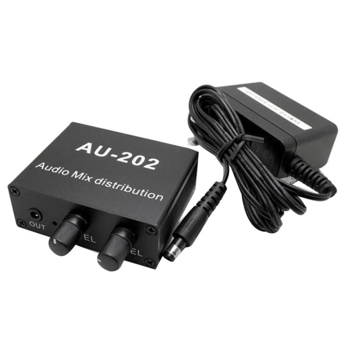 Stereo Mixer Audio Distributor 2 Inputs 2 Outputs Audio Mix