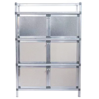 Household Kitchen Cabinet Storage Alluminium Alloy Cupboard Multi-functional Economy Simple Cabinet Storage