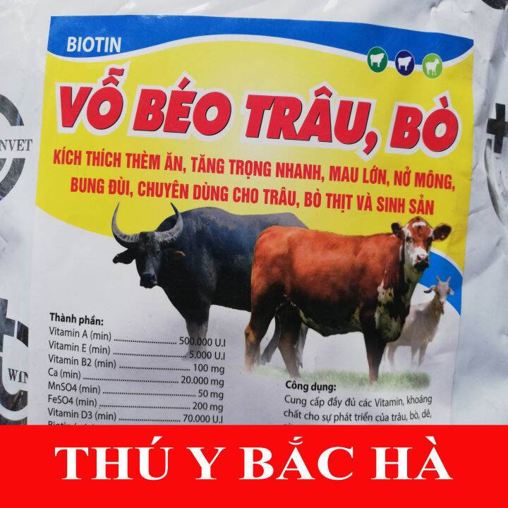 1 kg VỖ BÉO TRÂU, BÒ KÍCH THÍCH THÈM ĂN, TĂNG TRỌNG NHANH, MAU LỚN, NỞ MÔNG, BUNG ĐÙI, CHUYÊN DÙNG CHO TRÂU, BÒ THỊT VÀ SINH SẢN