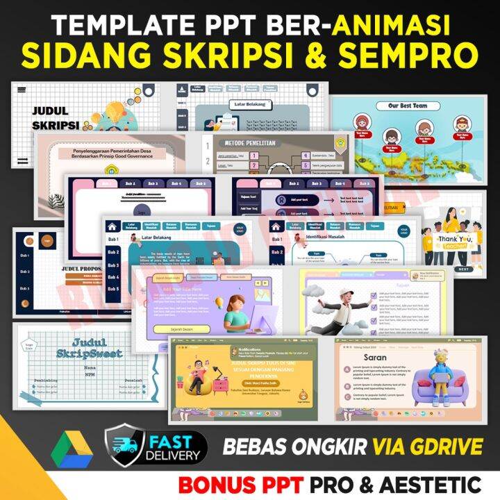 Template Presentasi PPT Sidang Skripsi Sempro Animasi Aesthetic ...