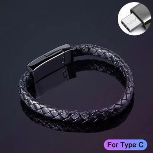 Out Door Portable Leather Mini Micro USB Bracelet Charger Data Charging Cable