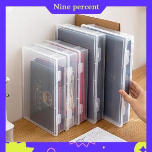 Nine percent Plastic File Storage Box Organization Transparent Square Storage Box A4 Organization Box Desktop Dust-proof Storage Box