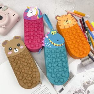 Hộp đựng bút popit hoạ tiết dễ thương cho bé- hộp bút silicon bấm nhạy có tiếng kêu