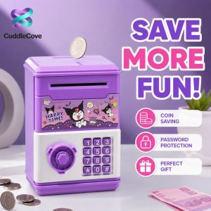 Kuromi Piggy Bank 4 Digit Code Atm Money Box Diy Kids Educational Toy Desk Decor Coin For Girls Boys