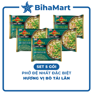 [SET 5 GÓI] - ACECOOK - Đệ Nhất phở đặc biệt Bò tái lăn phở Đệ Nhất đặc biệt Bò tái lăn phở bò tái lăn Đệ Nhất (68g/gói)