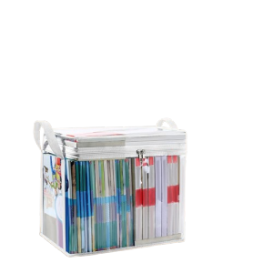 Book Storage Bag Transparent Waterproof Dust Storage Bag Multi-function Organizer with Zipper - Paez Official
