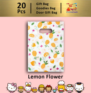 Gift Bag 20pcs Goodies Bag Door Gift Birthday Wedding Party 71 Little Lion Bunny Flower Green Flower Lemon Earrings Jewelry Boutique snack Plastic Bag