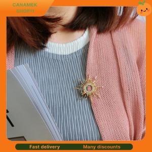 ❣️❣️❣️ Enamel Sun Brooch Pin Women Rhinestone Crystal Scarf Coat Brooch Weeding Jewelry