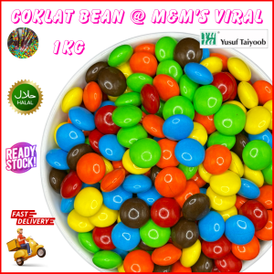 COKLAT BEAN VIRAL (1KG) Chocolate M&Ms Looklike Yusuff Taiyoob Candy Snack Murah Gula-gula Gift Doorgift Goodies Jajan