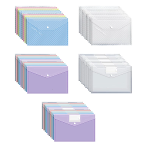 Clear Plastic Document Envelope Waterproof File Organizers For Office Professionals Holds 100 Pages Snap Edge Portable 50g