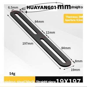 HUAYANG01 [HOT FASHION] 1ชิ้นตัวยึดสแตนเลสแบบเข้ามุมตรงสีดำ สีเงินหนา180องศาตัวยึดแบบตายตัวแบนตัวยึดเฟอร์นิเจอร์