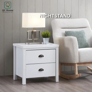 QC Home Bedside Table Night Stand Side Table  Drawer Chest Bedroom Side Cabinet Safari