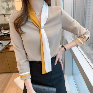 Kemeja perempuan Chiffon Blouse Korean Style office wear women baju korean style woman elegant blouse  shirt woman