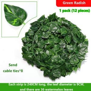12 pcs of 2.4m simulation grape leaf vine plant tree ceiling decoration rattan artificial flower plastic wrapping decoration