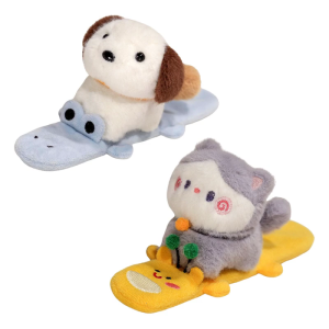 Lovely Furry Plush Slap Bracelet Furry Animal Clap Circle Slap Wristband Accessory for Kids Strollers Cribs and Bikes