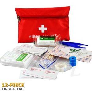 12-Piece Outdoor Emergency First Aid Kit Pouch Set with Contents