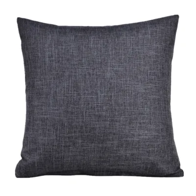 40x40cm 12 Square Solid Color Cotton Linen Sofa Decorative Cushion Cover Throw Pillowcase
