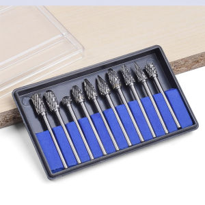 10pcs Carbide Rotary File Milling Tungsten Carbide Burrs Rotary Files Diamond Burrs Set 3mm Shank Tungsten Carbide Milling Cutter Rotary Tool Burr Carbide rotary file tungsten steel carbide drill bit Carbide tungsten steel grinding head