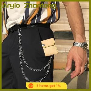 Aryio 2 3Layer Punk Hip-hop Long Metal Belt Chain Fashion Trousers Pant Waist Metal Chain Keychain