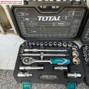 1/2" Bộ tuýp 25 chi tiết 10-32mm Total THT121251 (25 PC. 1/2" DR. 6 Point Socket Wrench Set)