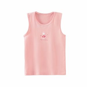 1PC Sleeveless Cotton Tops for Kids 1-10 Years Old Cute Bunny Printed Design Casual Pambahay Sando Top for Girls