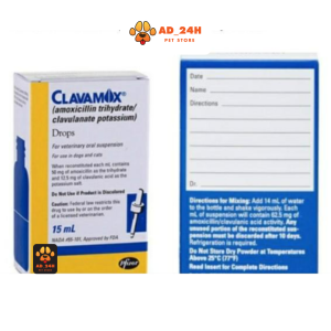 CLAVAMOX Drops Siro khánh sinh kháng viêm hỗ trợ nhiễm trùng da tiết niệu bàng quang cho Chó Mèo - 15ml