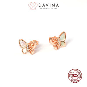 DAVINA Ladies Effie Earrings Rose Gold Plated Sterling Silver 925 - Anting Wanita Perak S925