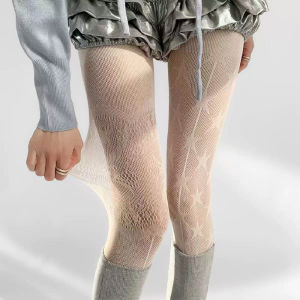 Five-pointed Star Print Female  Silk Stockings Y2k Ultra-thin Mesh Pantyhose High Street Breathable Lace Fishnet Stockings Forr Girl Women