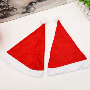 Cute Plush Christmas Hat for Women Winter Thickened Warm Red Black Soft Fluffy Faux Fur Bow Xmas Decorations Party Supplies