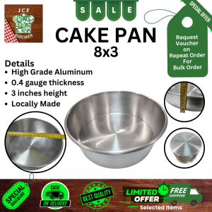 JCF KITCHEN STORE | Heavy Duty Cake Pan - 3 inches height | 0.4 Gauge Thickness | High Grade Aluminum Baking Pan | Cake Molder Pan Set Sale | Baking Supplies and Equipment | Baking Trays and Pans | Cake Molder Round Pan | Aluminum Tray for Food
