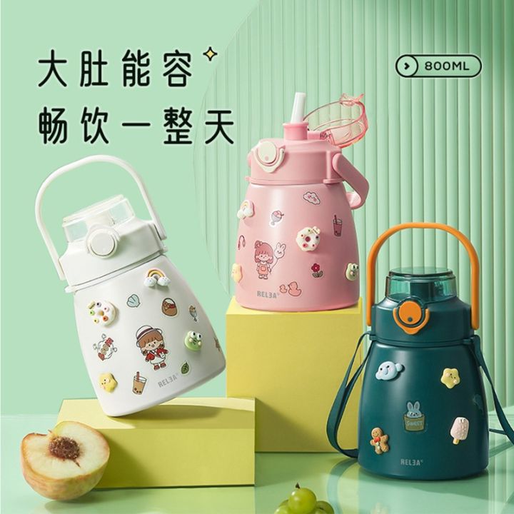 [ High Quality ] RELEA Large 304 Stainless Steel Thermos Water Bottle