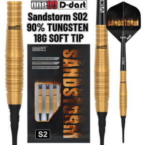 ONE80 SOFT TIP DART - 18G SANDSTORM 02 90% TUNGSTEN DART SET ORIGINAL ELECTRONIC DARTS (ARROW DART LEMBUT)